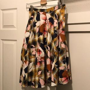 Topshop | Floral high waisted a-line skirt | US 6